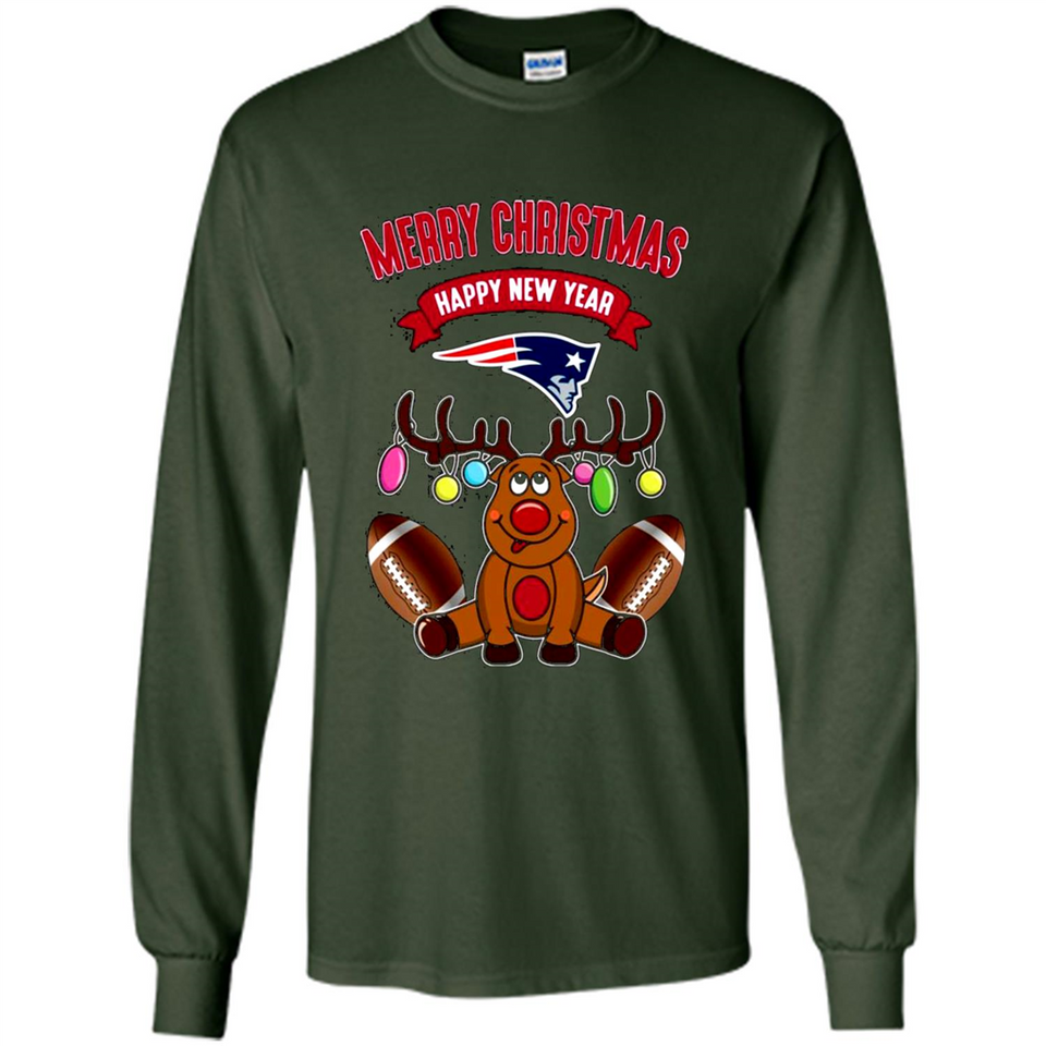 New England Patriots NFL Reindeer Funny Merry Christmas And Happy New Year