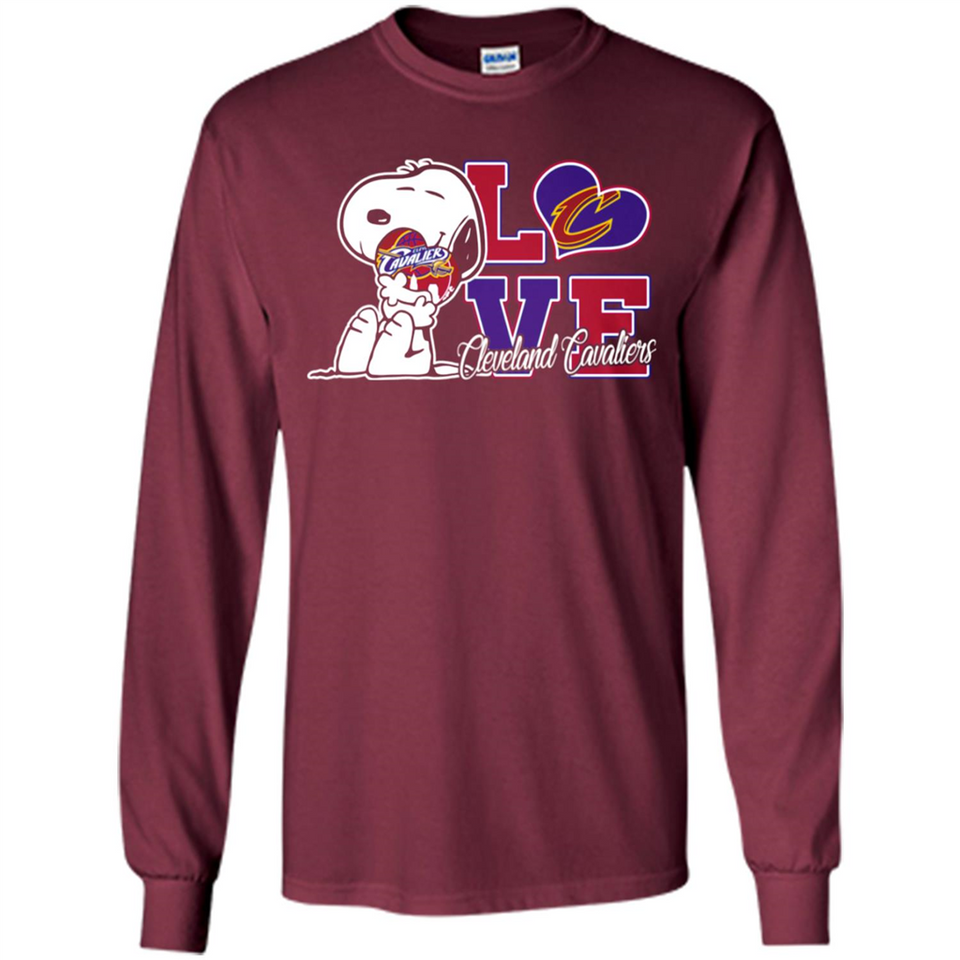 Snoopy loves NBA Cleveland Cavaliers - Long Sleeve T-Shirt
