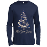 New York Giants NFL Football Team Logo Christmas Tree T-Shirt - Canvas Long Sleeve T-Shirt