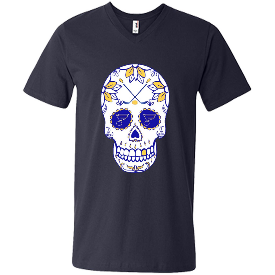 St. Louis Blues Hockey Sugar Skull Day of the Dead
