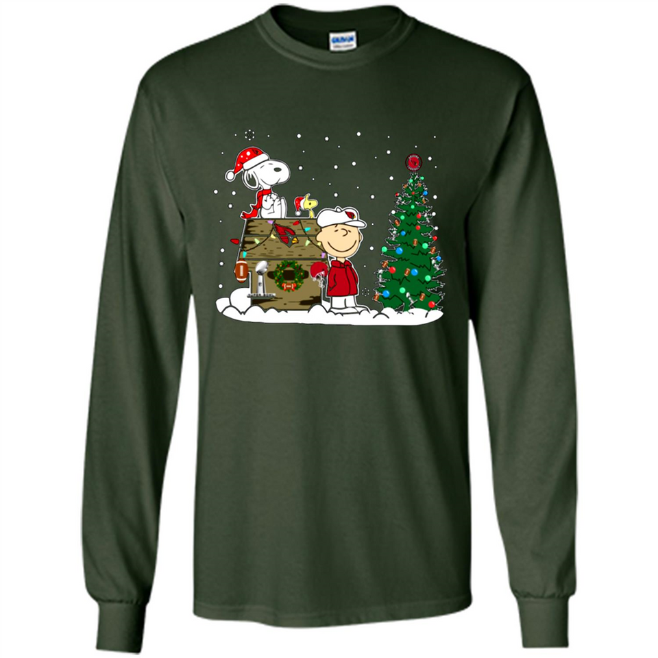 Arizona Cardinals Snoopy The Peanuts Movie Christmas Football Super Bowl pingpong - Long Sleeve T-Shirt
