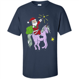 Distressed Retro Santa Riding Unicorn - Shirt