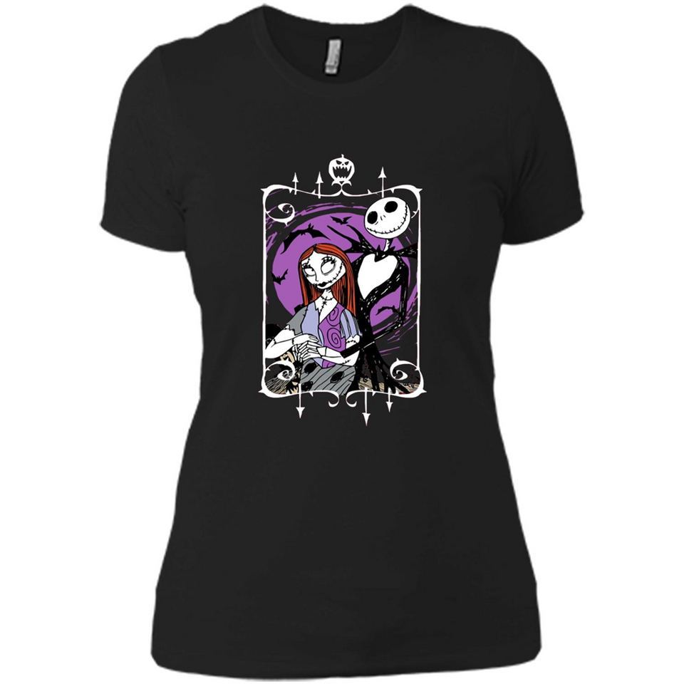 Disney Nightmare Before Christmas Jack And Sally T-Shirt - Ladies' Boyfriend T-Shirt