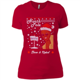 North Pole Born and Raised Shirt, Merry Xmas Ugly Christmas - Ladies' Boyfriend T-Shirt