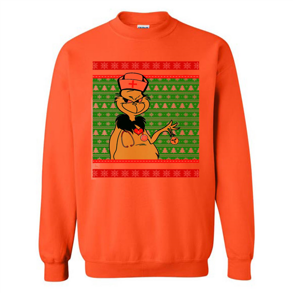 Grinch Nurse Ugly Christmas Sporty T-Shirt PINGPONG - Sweatshirt