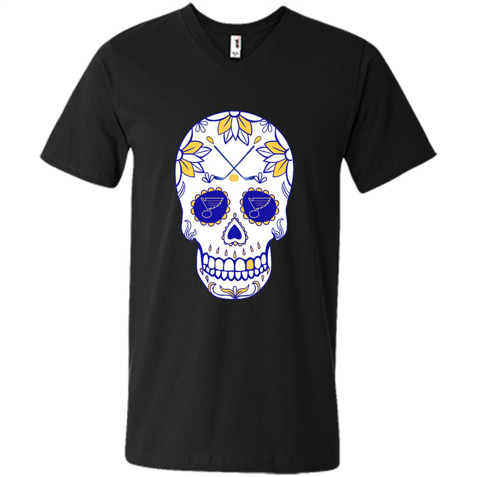 St. Louis Blues Hockey Sugar Skull Day of the Dead