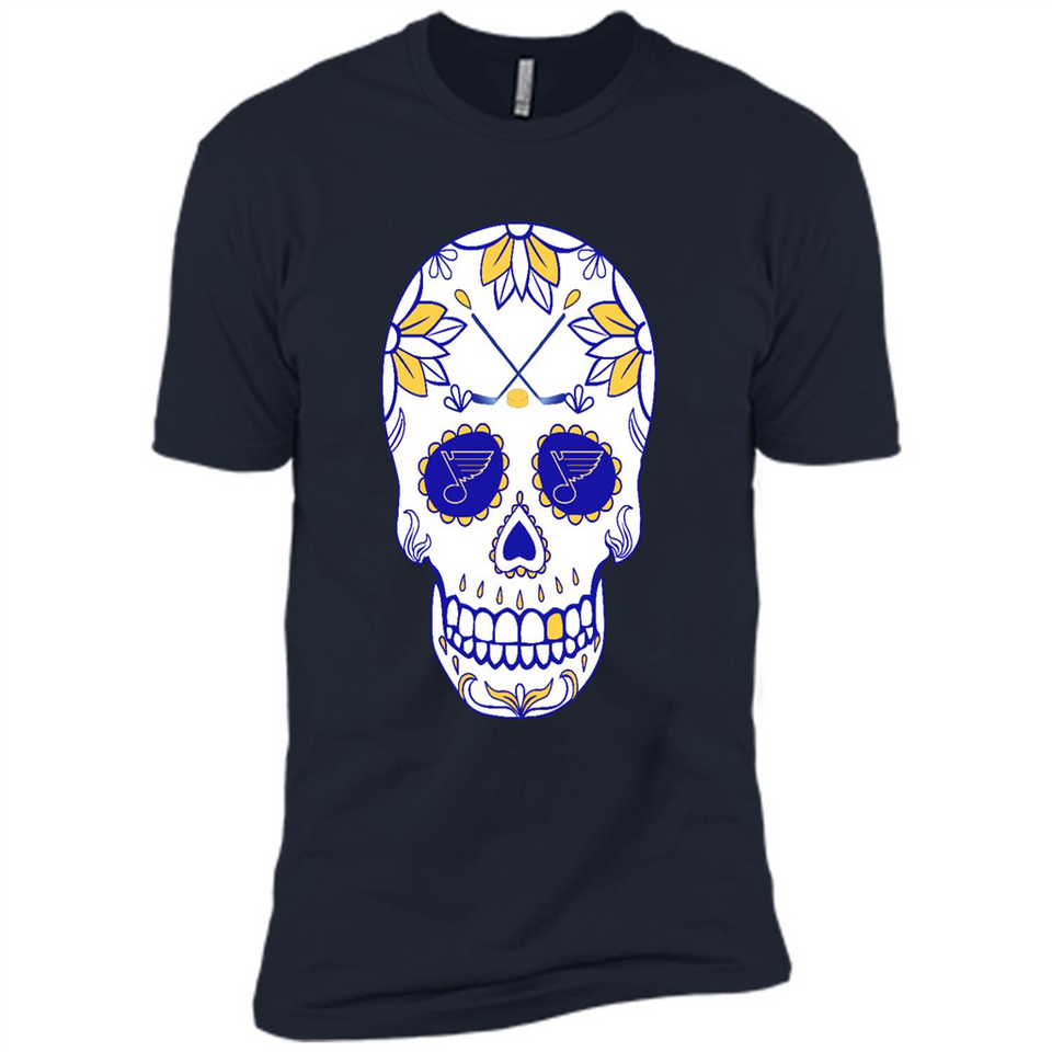 St. Louis Blues Hockey Sugar Skull Day of the Dead