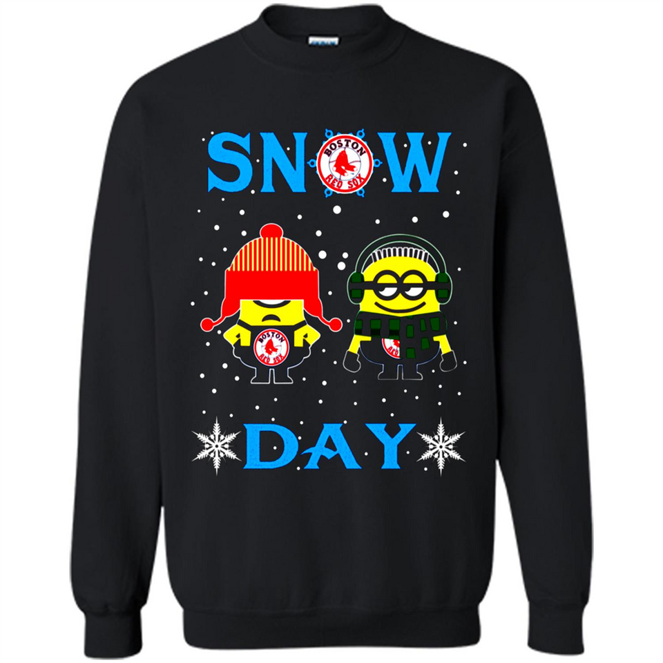 Snow Day Shirt For Boston Red Sox Vs Minion Fans pingpong