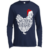 Chicken Christmas T Shirt Merry Chickmas Santa Claus Gifts - Canvas Long Sleeve T-Shirt