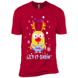 Minion Atlanta Braves Ugly Christmas Sweater Let it Snow - Premium Short Sleeve T-Shirt