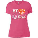 Cleveland Browns Football My Heart is on that Field - Ladies' Boyfriend T-Shirt