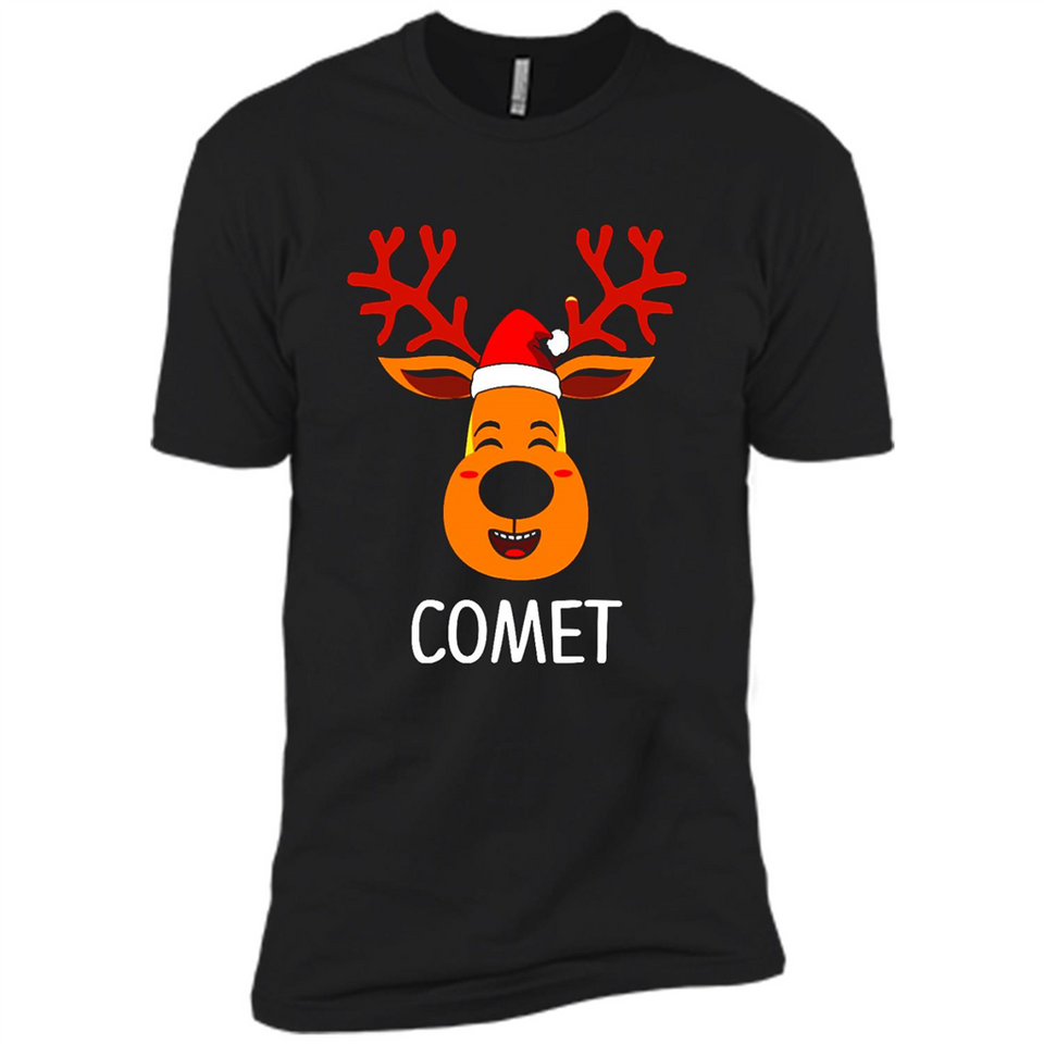 Comet Santa Claus Funny Xmas Holiday T-Shirt - Premium Short Sleeve T-Shirt