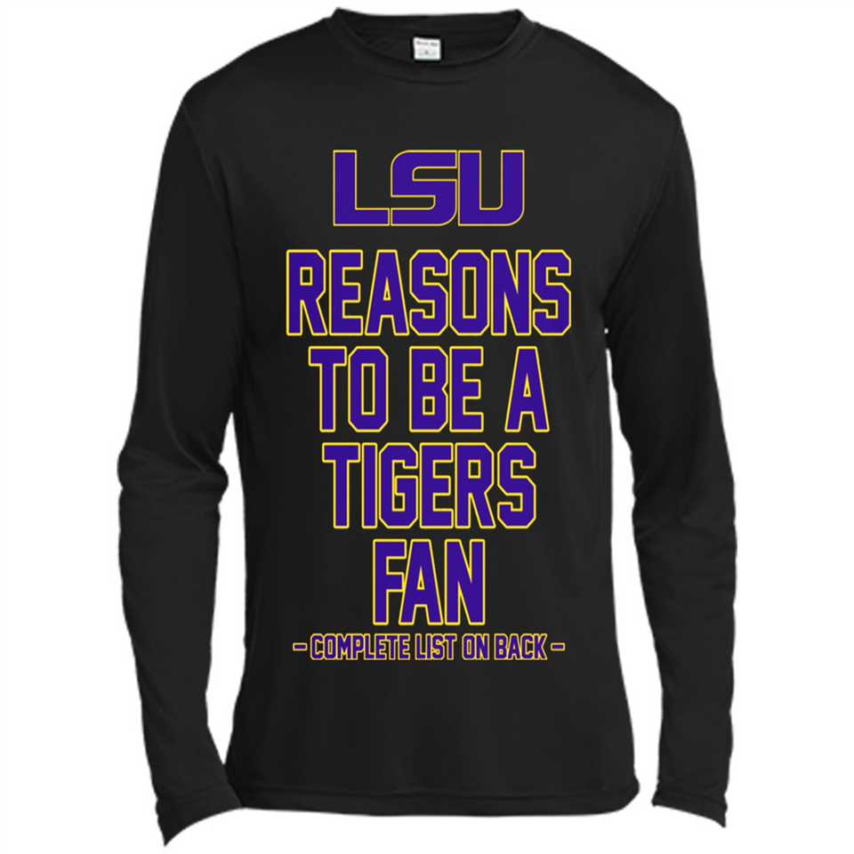 Reasons to be a LSU Tigers Fan Complete List on Back - Funny - Canvas Long Sleeve T-Shirt