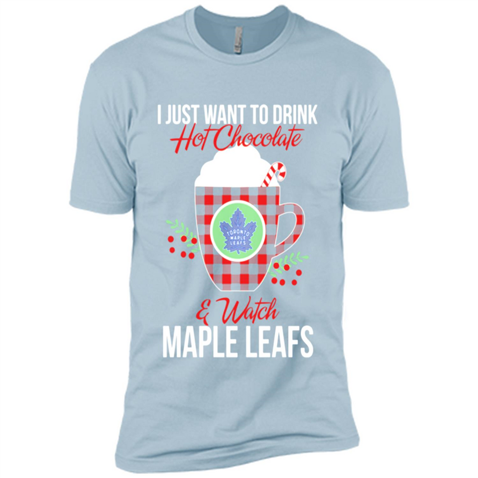 I Just Want To Drink Hot Chocolate & Watch Toronto Maple Leafs Ugly Christmas Sweater PINGPONG