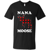 Nana Moose Funny Christmas Plaid Buffalo T-Shirt - Men's V-Neck