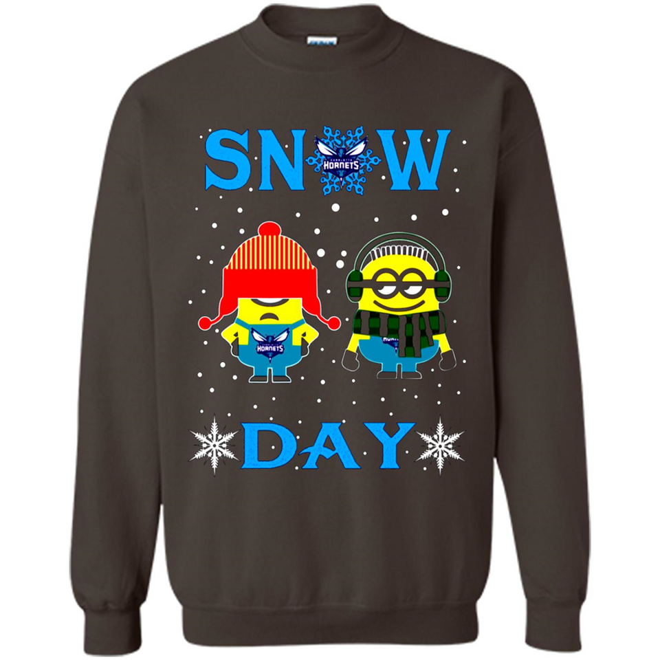 Snow Day Shirt For Charlotte Hornets Vs Minion Fans pingpong
