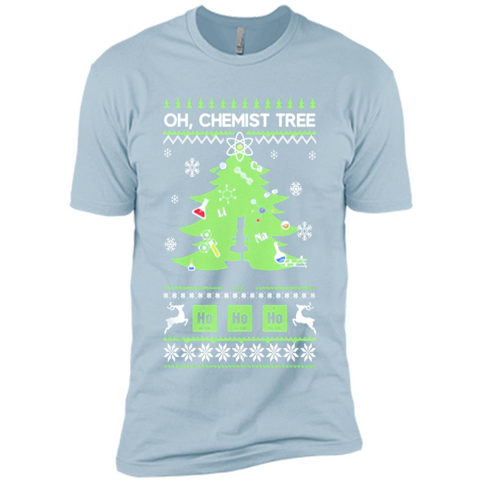 Oh Chemist Tree Ugly Christmas Sweater - Premium Short Sleeve T-Shirt
