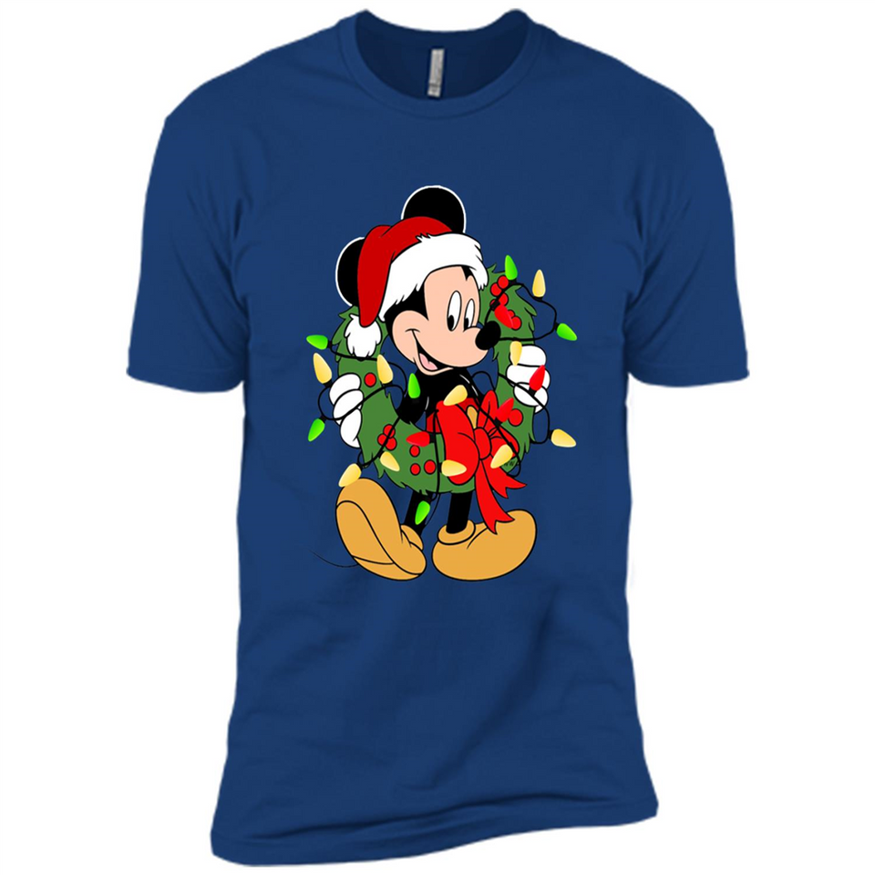 Disney Mickey Mouse Christmas Lights Sweatshirt - Premium Short Sleeve T-Shirt