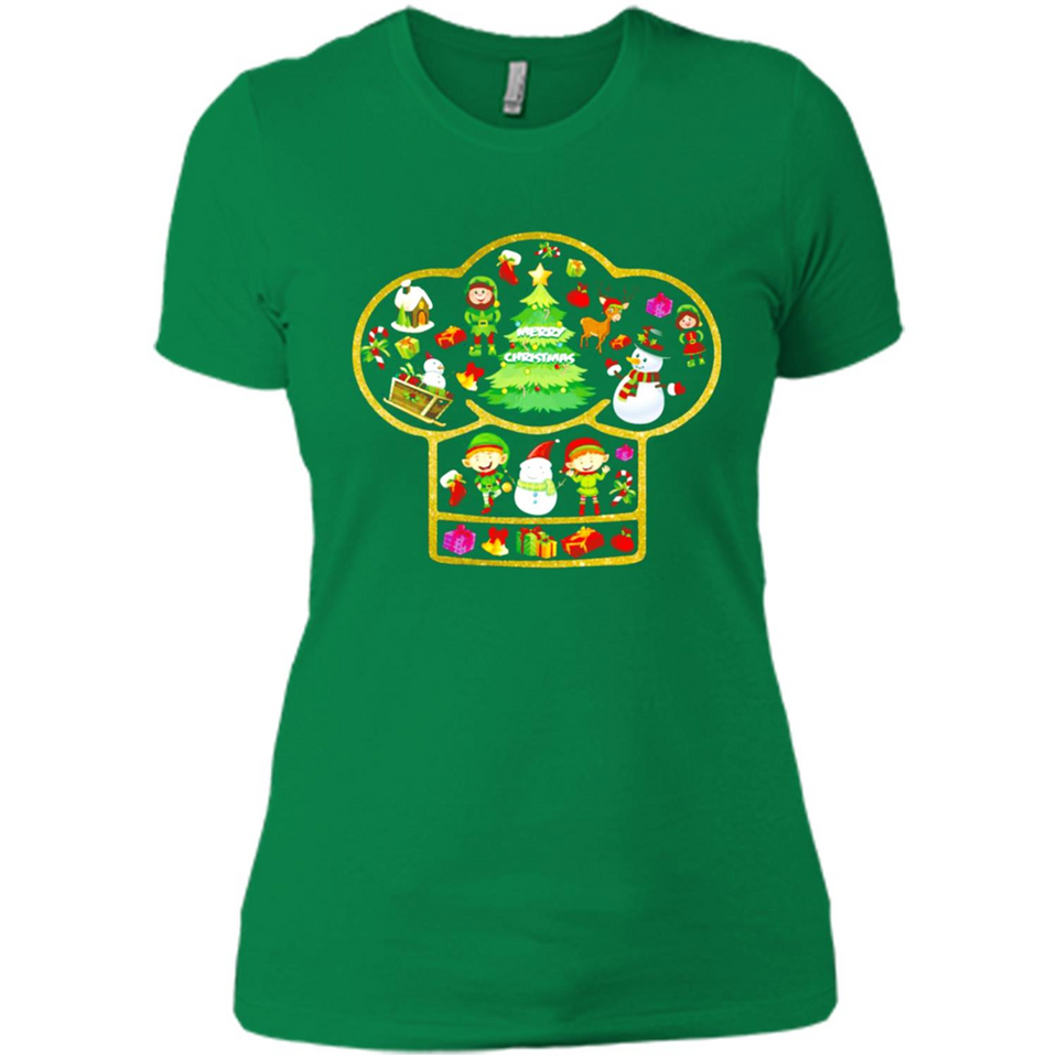 Chef Hat Christmas Ornament - Ladies' Boyfriend T-Shirt