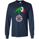 Funny Washington Wizards Glitter Grinch Monogram Ornament Christmas - Long Sleeve T-Shirt