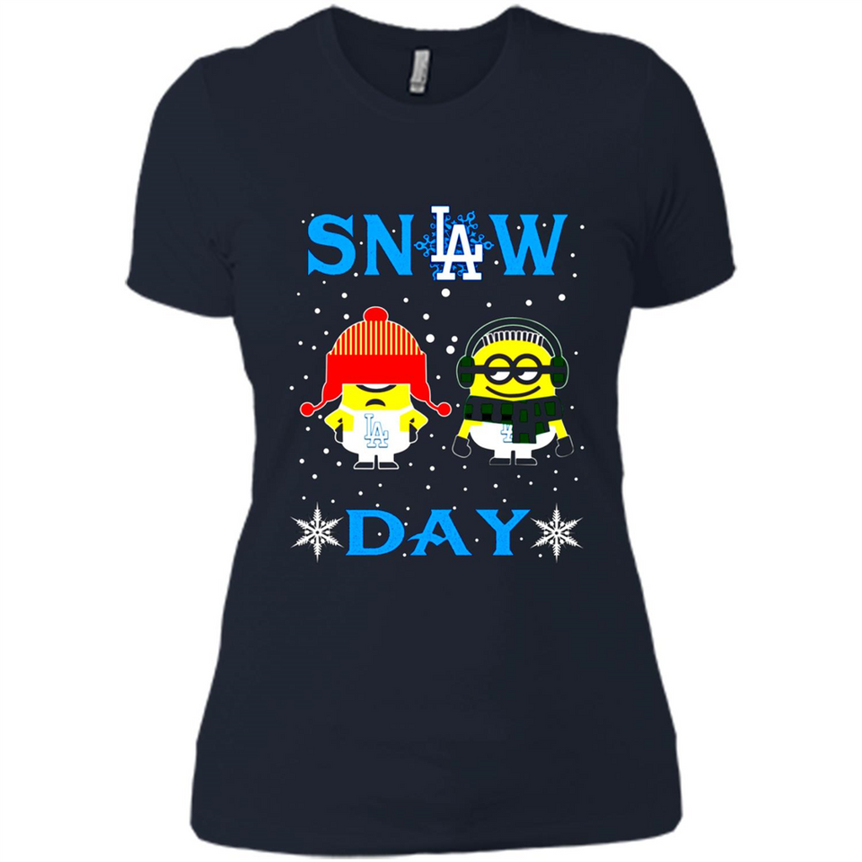 Snow Day Shirt For Los Angeles Dodgers Vs Minion Fans pingpong