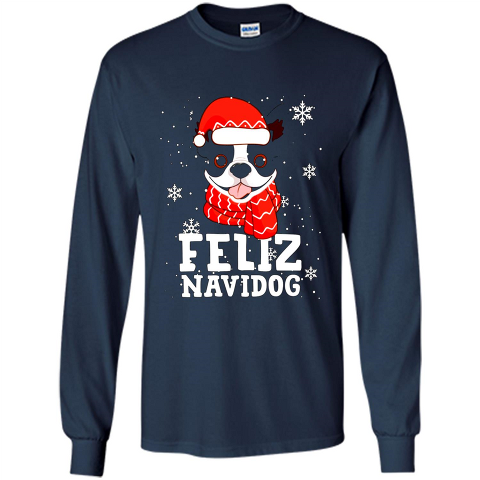Feliz Navidog Boston Terrier Dog Ugly Xmas Sweater PING PONG