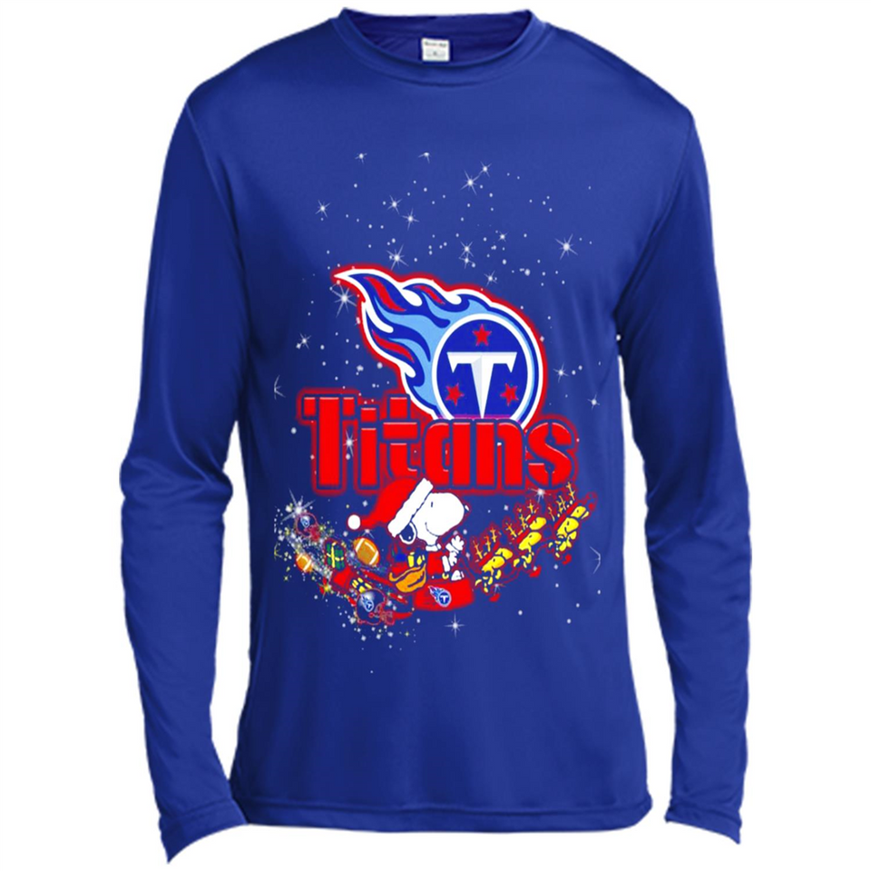 Snoopy Christmas Tennessee Titans - Canvas Long Sleeve T-Shirt
