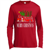 Firetruck Santa Sleigh Merry Christmas Firefighter - Canvas Long Sleeve T-Shirt