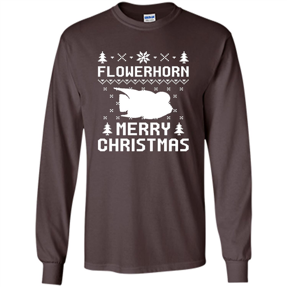 Flowerhorn Christmas T-shirt, Ugly Christmas Sweater - Long Sleeve T-Shirt