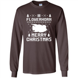 Flowerhorn Christmas T-shirt, Ugly Christmas Sweater - Long Sleeve T-Shirt