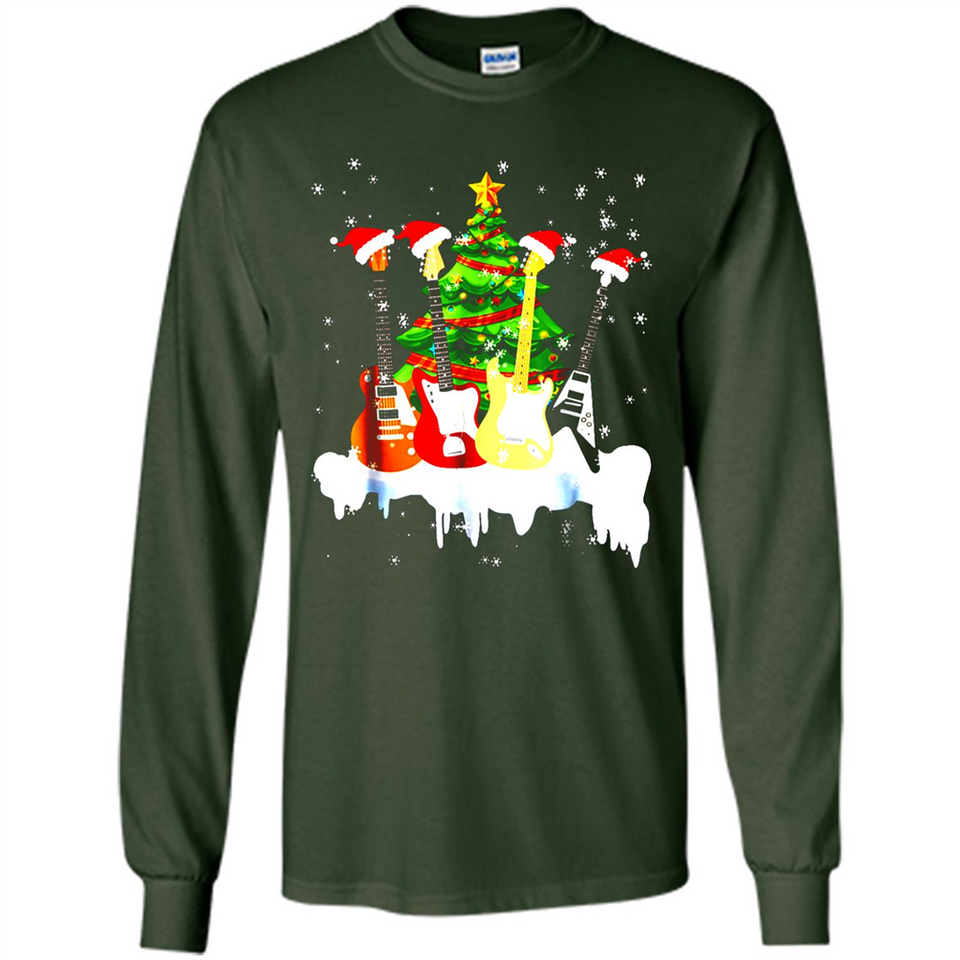 Santa Hat Electric Guitar Classical Guitar Christmas shirt Ladies' Boyfriend