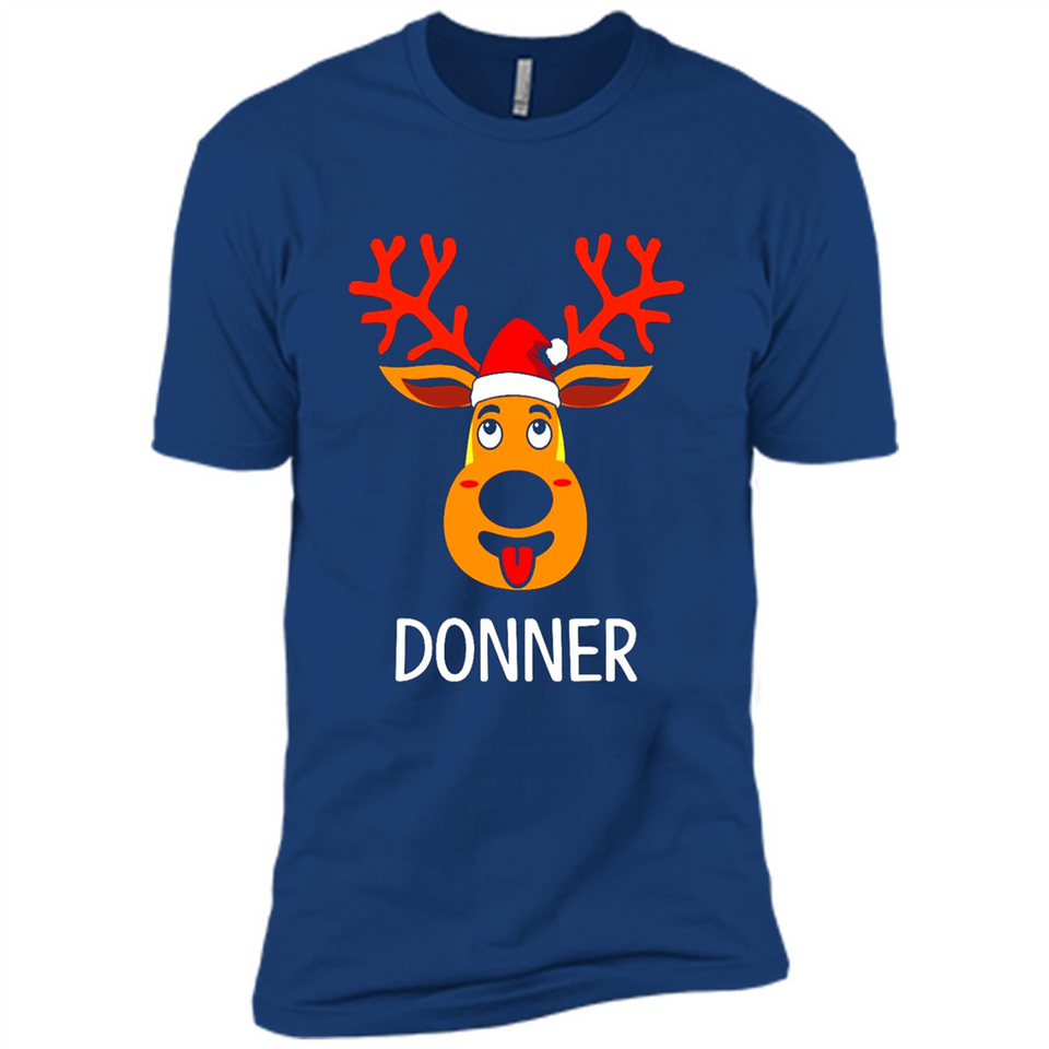 Donner Reindeer Santa Claus Funny Xmas Holiday T-Shirt - Premium Short Sleeve T-Shirt