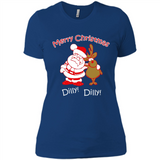 Christmas T-Shirt Santa And Reindeer Dilly Dilly - Ladies' Boyfriend T-Shirt