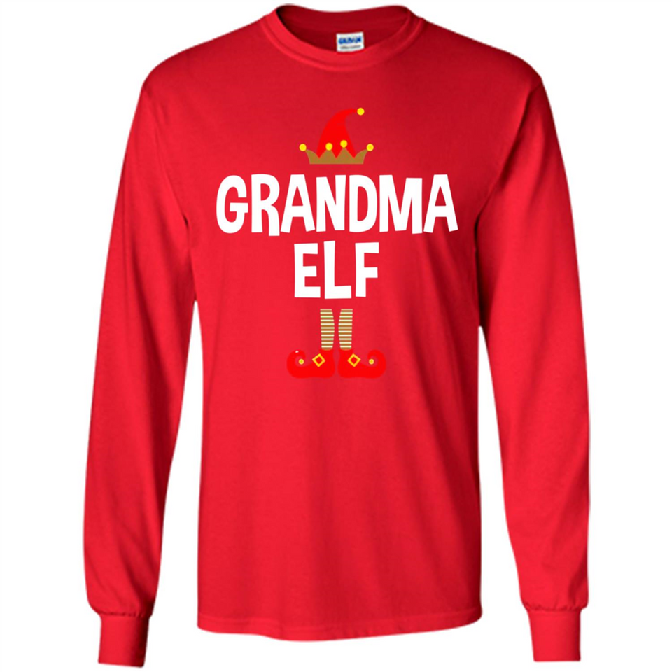 Grandma Elf Shirt -Family Matching Christmas Pajamas - Long Sleeve T-Shirt