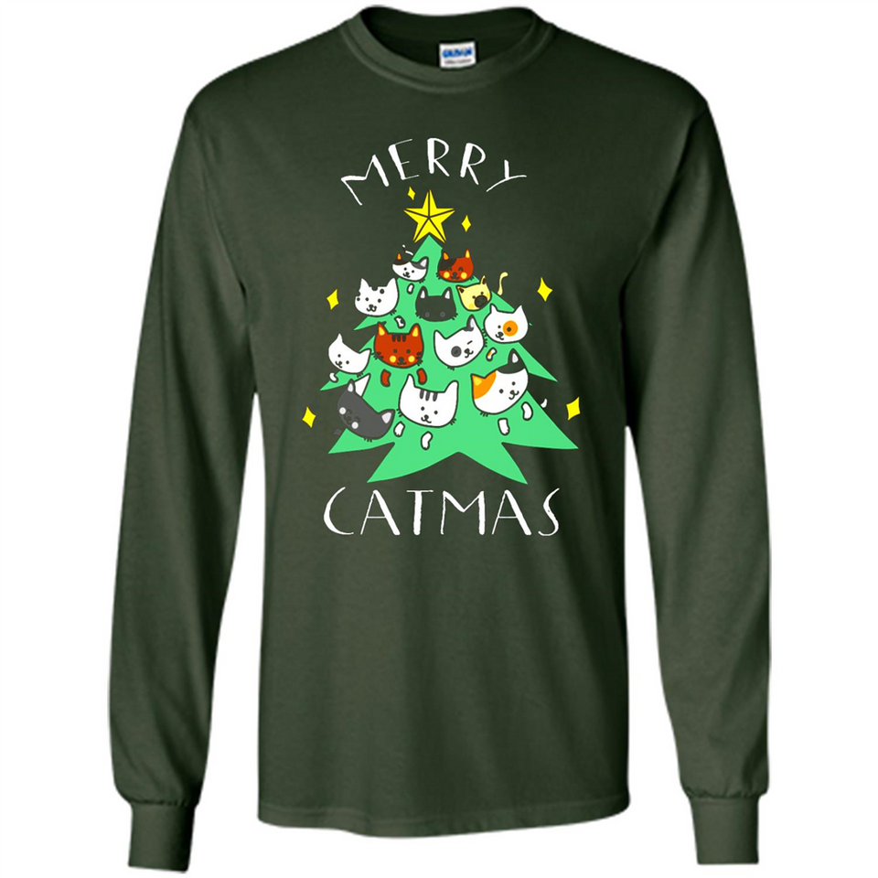 Merry Catmas Funny Cool Christmas Mug PINGPONG - Long Sleeve T-Shirt