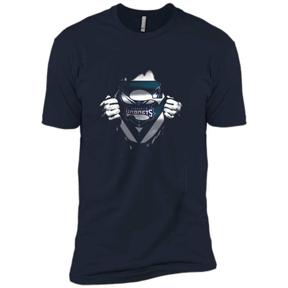 Charlotte Hornets And Superman Fans - Premium Short Sleeve T-Shirt