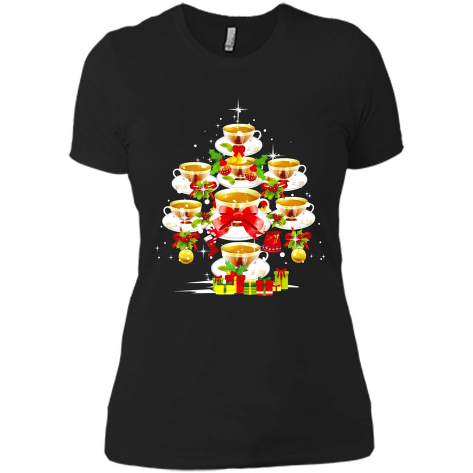 Tea Christmas Tree T-shirt Funny Tea Xmas Gift