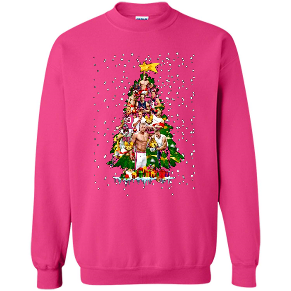 J.J. Watt Christmas Tree ugly sweater PINGPONG