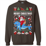 Ugly Christmas Santa Riding Dolphin - Sweatshirt