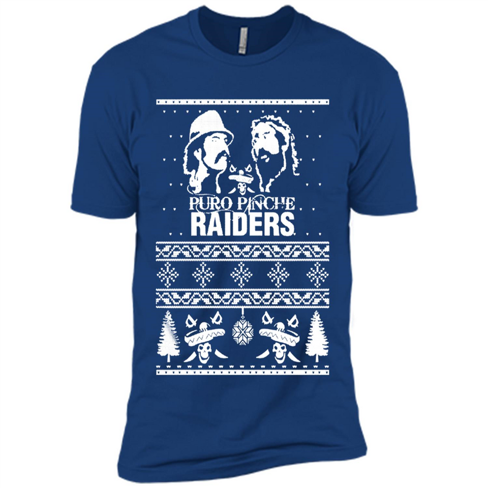 Puro Pinche Raiders Ugly Christmas Sweater - Premium Short Sleeve T-Shirt