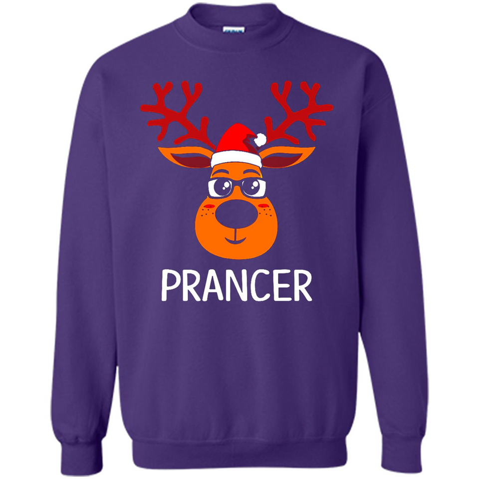 Prancer Reindeer Santa Claus Funny Xmas Holiday T-Shirt - Sweatshirt