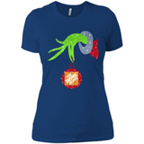 Grinch hand holding Logo HomeDepot Glitter Christmas - Ladies' Boyfriend T-Shirt