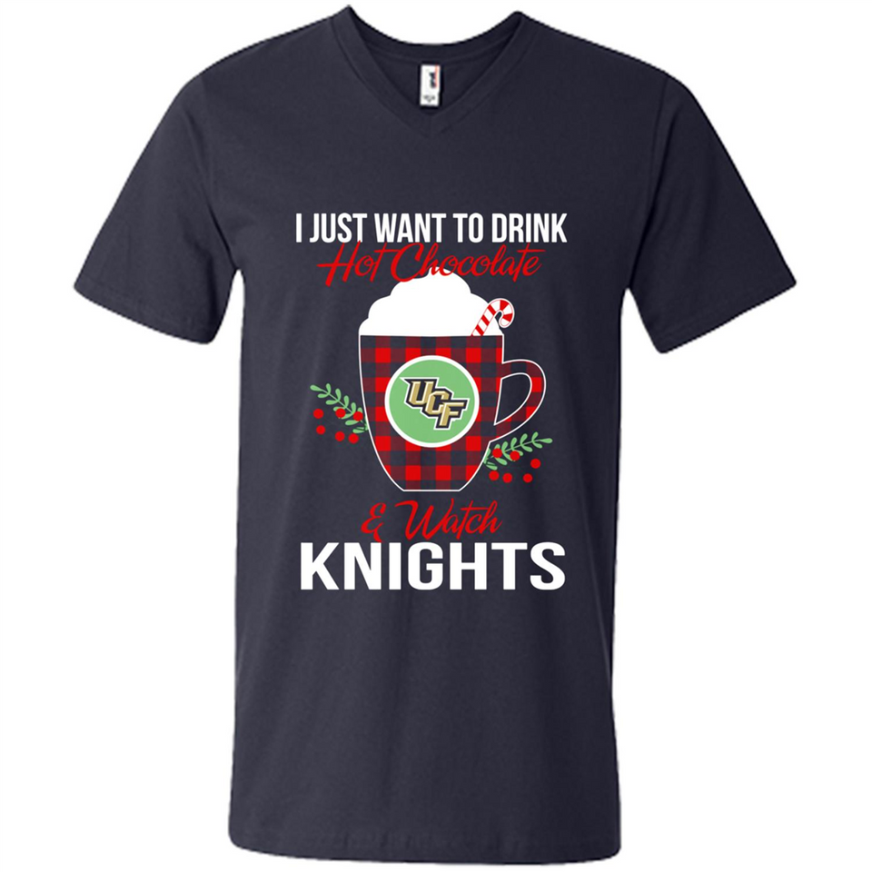 I Just Want To Drink Hot Chocolate & Watch UCF Knights Ugly Christmas Sweater PINGPONG