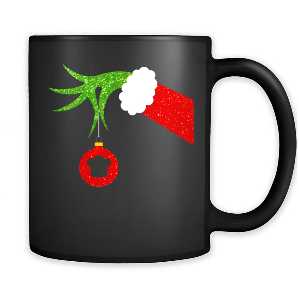 Funny Grinch Hand Holding Chef Ornament Christmas PING PONG