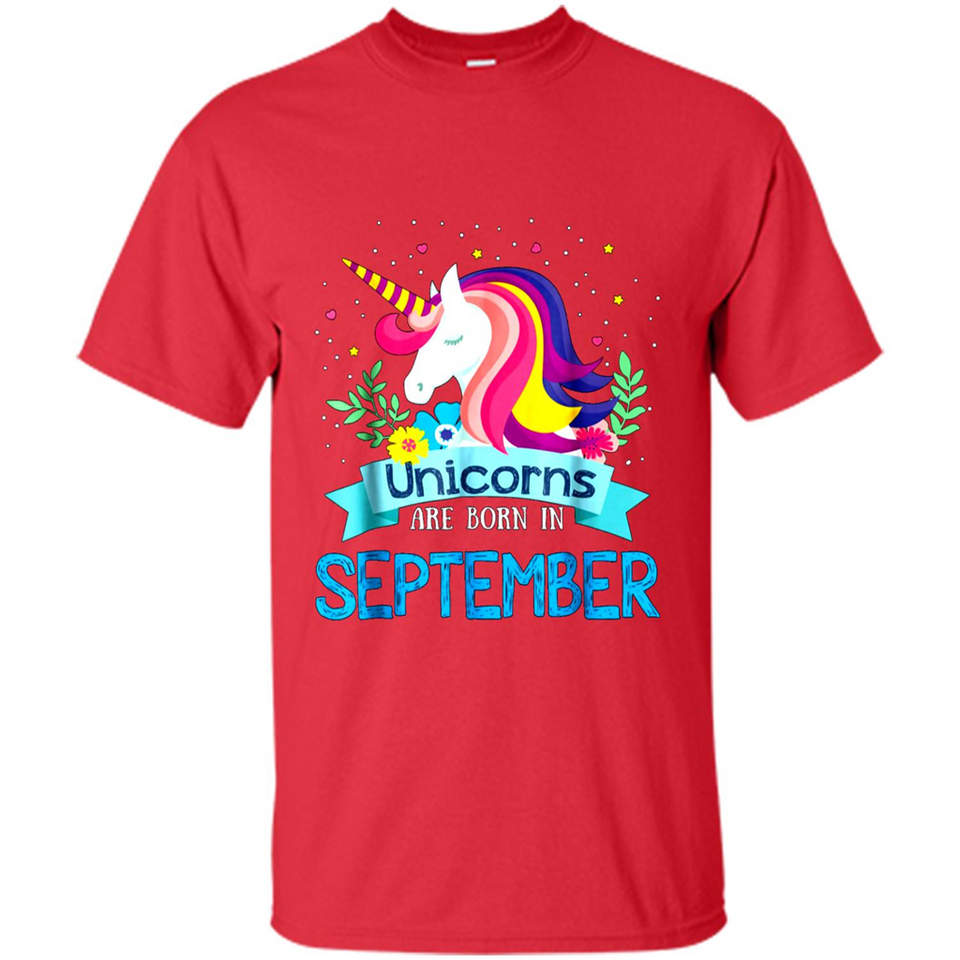 Unicorns are born in September Birthday Rainbow Gift Ladies Custom