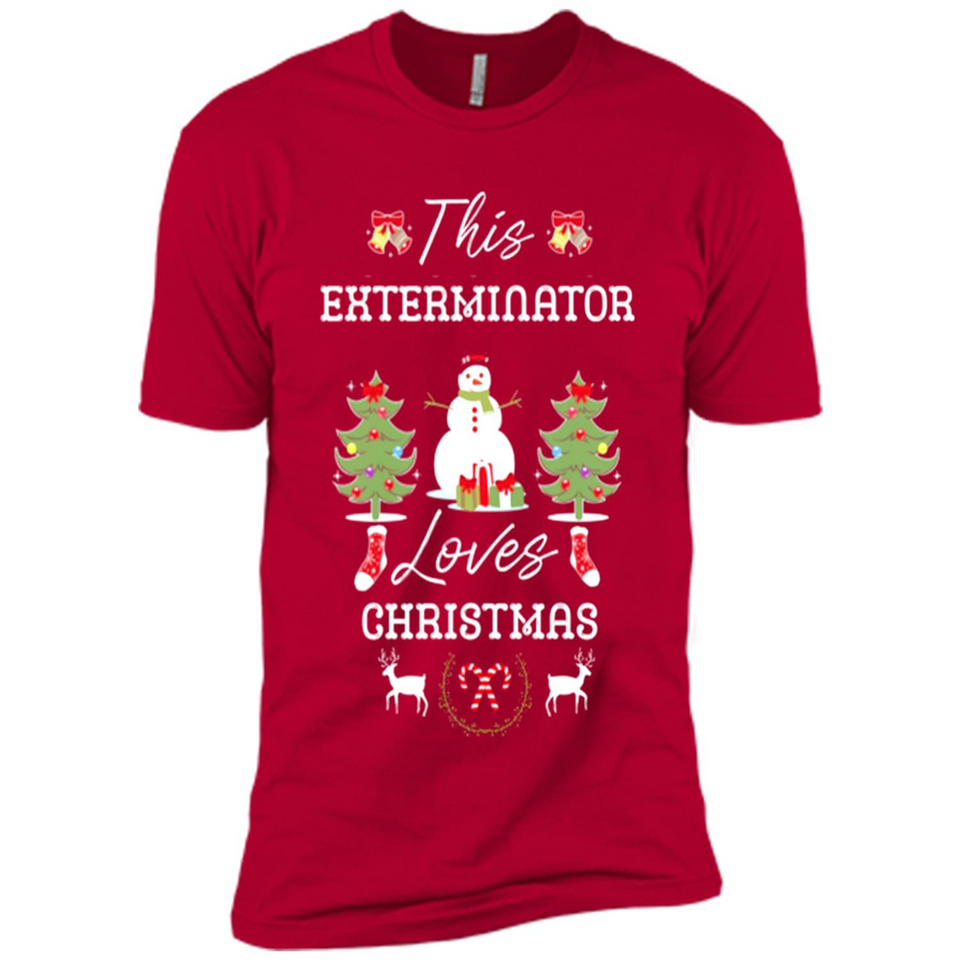 This Exterminator Loves Christmas Tree Shirt with Snowman