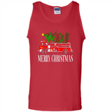 Firetruck Santa Sleigh Merry Christmas Firefighter - Tank Top