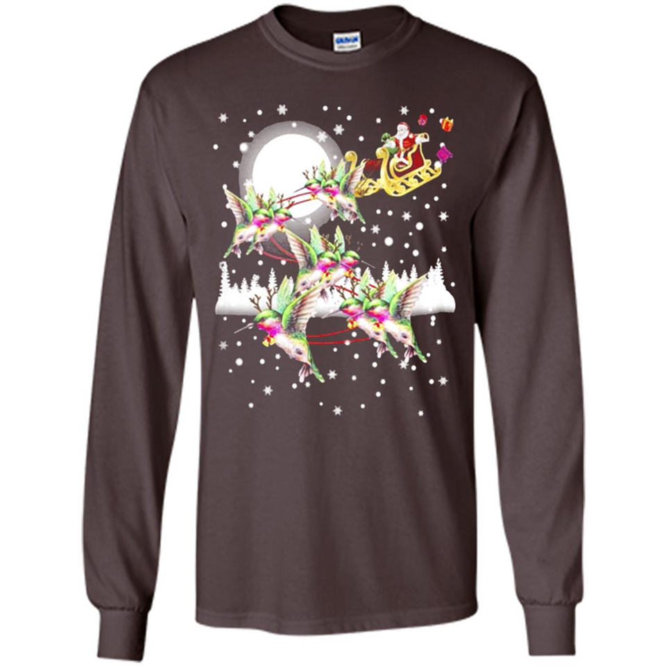 Hummingbird Santa Sleigh - Long Sleeve T-Shirt