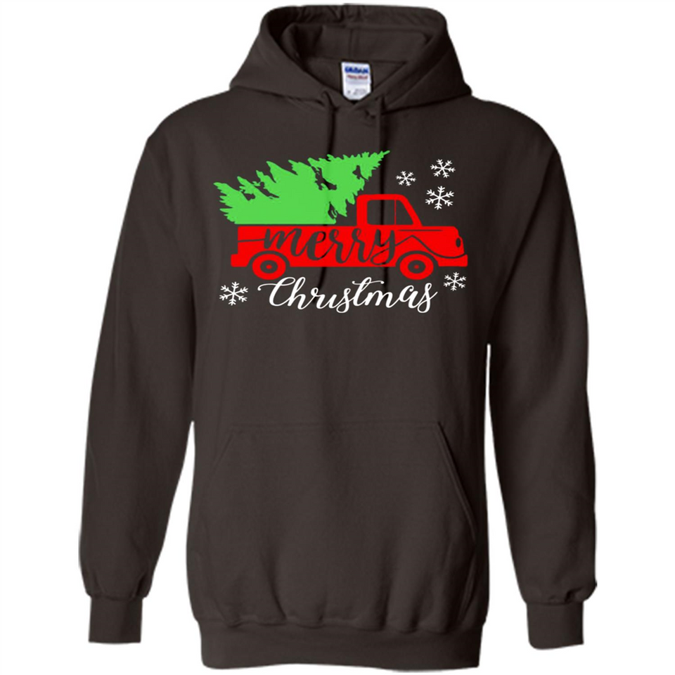 Vintage Christmas Classic Truck T-Shirt with Snow and Tree