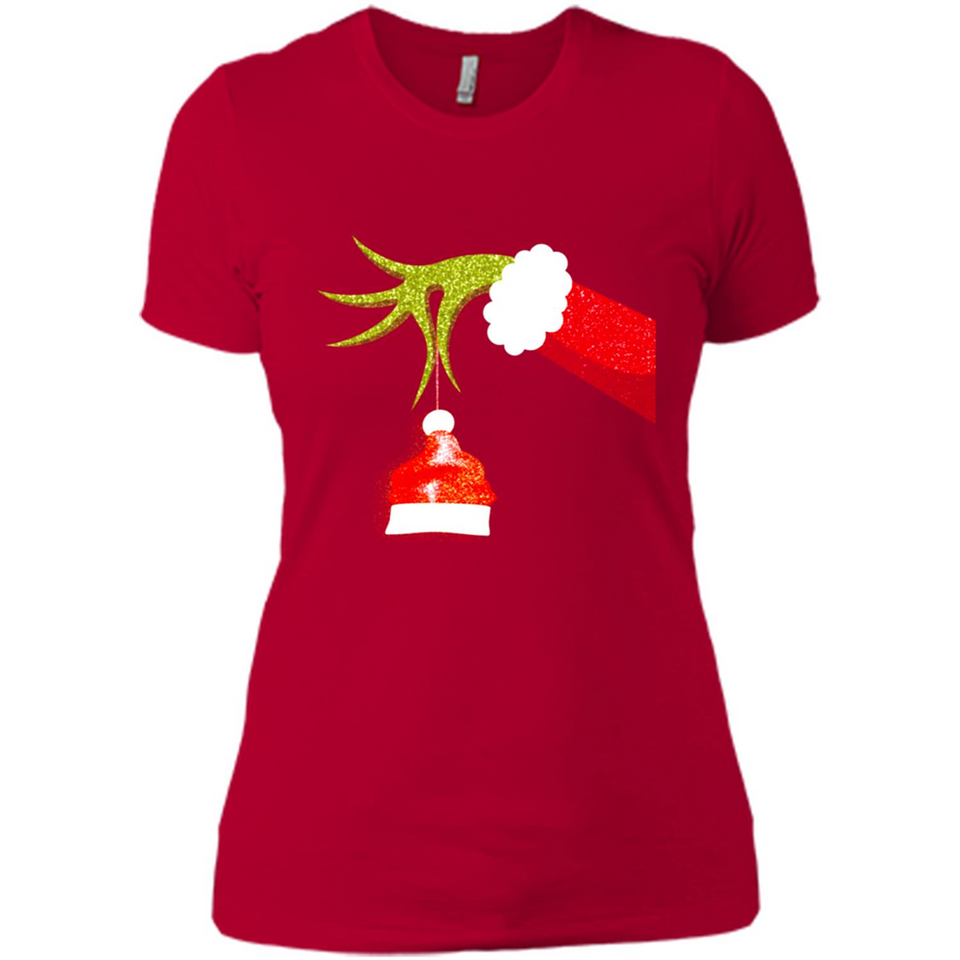 Funny Grinch Hand Holding Santa Hat Ornament Christmas PING PONG